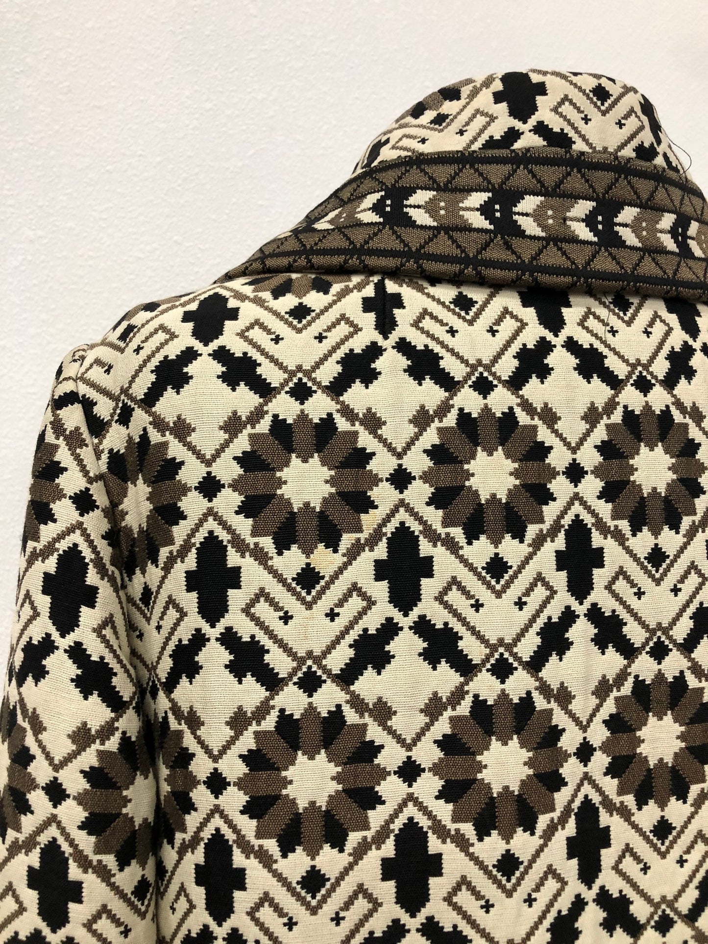 Stella braun geometric print new york coat winter black white vintage women