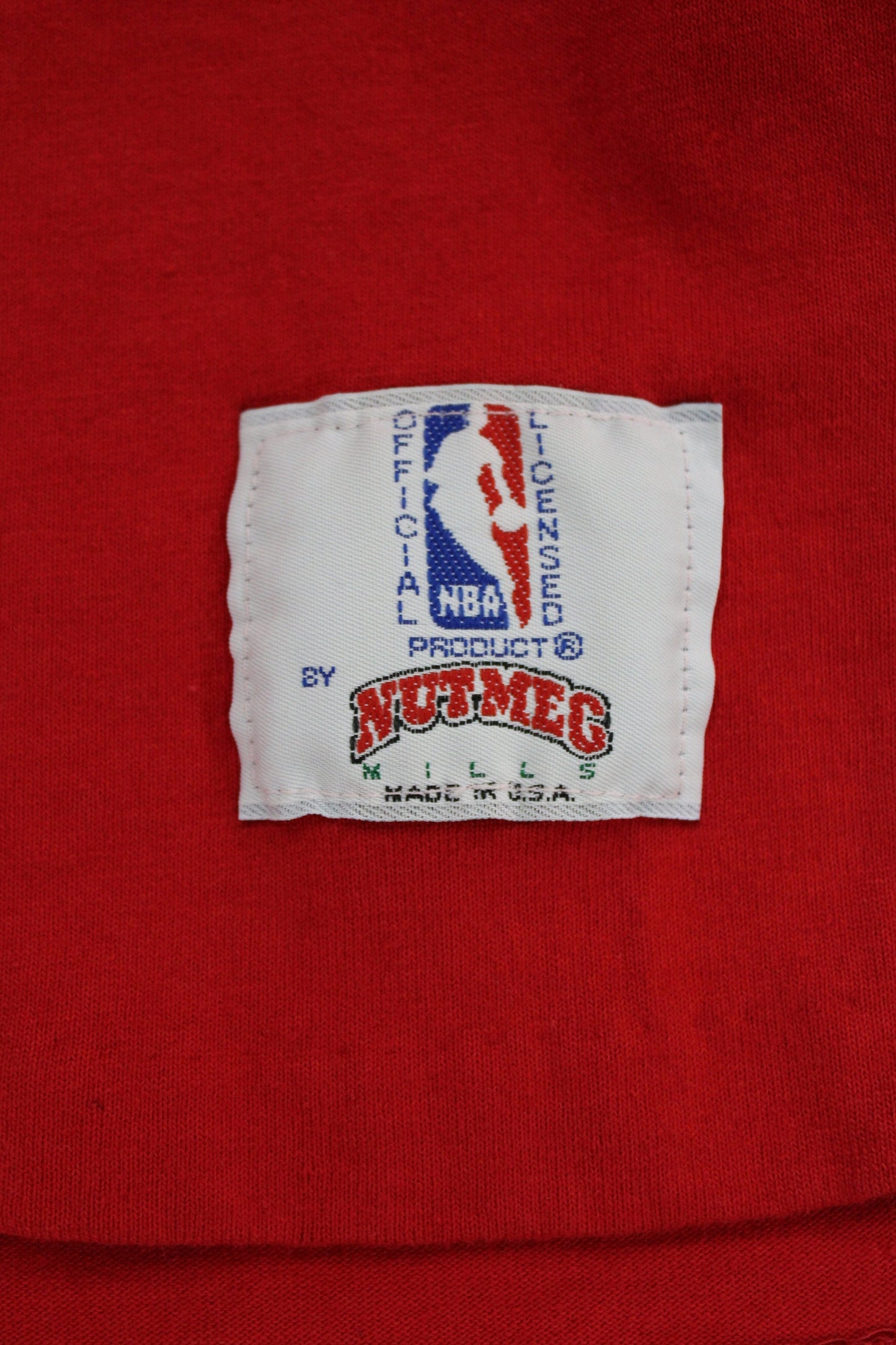 Chicago bulls basketball nba long sleeve red shirt nutmeg label made in usa vintage rare