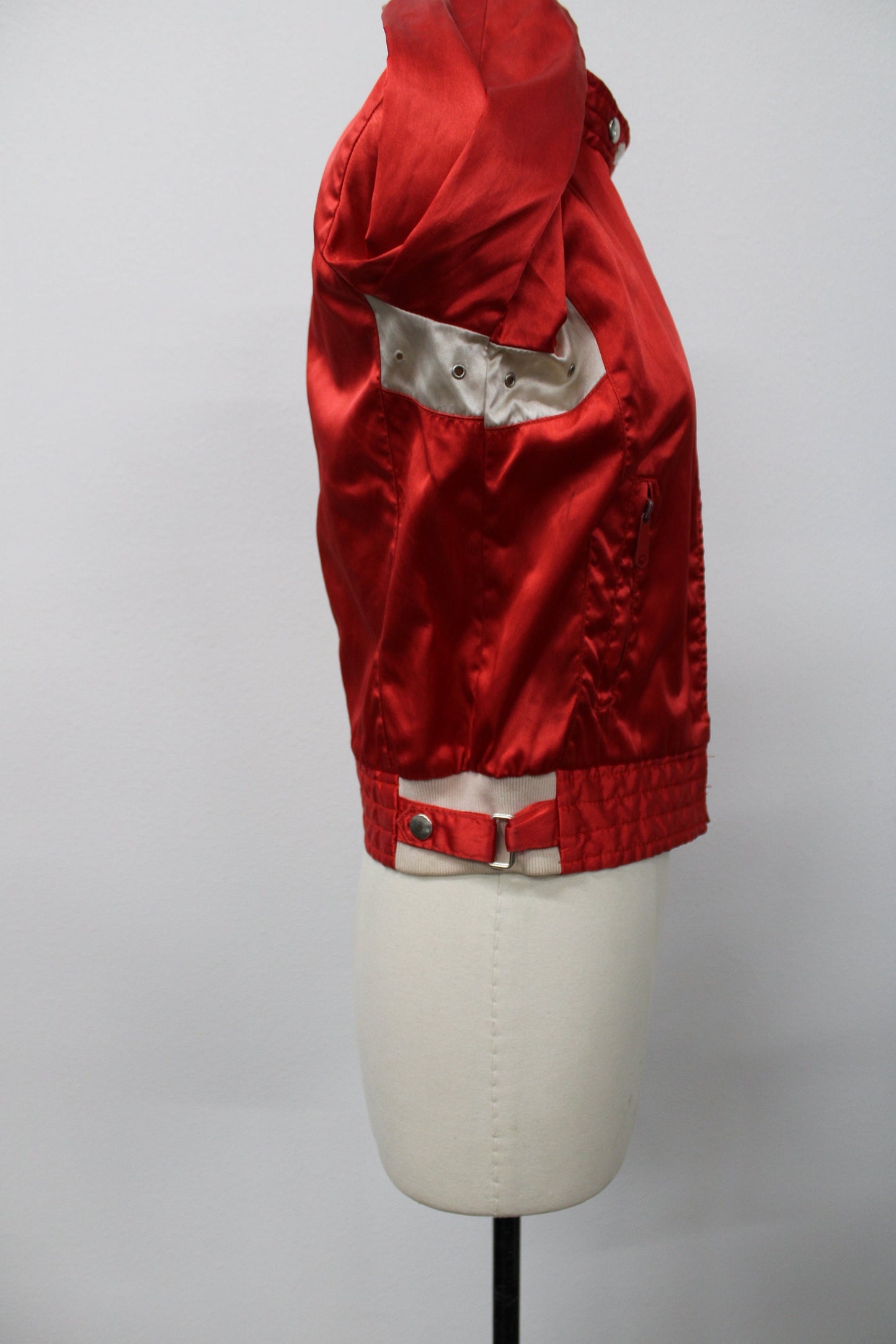 Red vintage nylon women jacket zipper men rare by bitterman o b ii