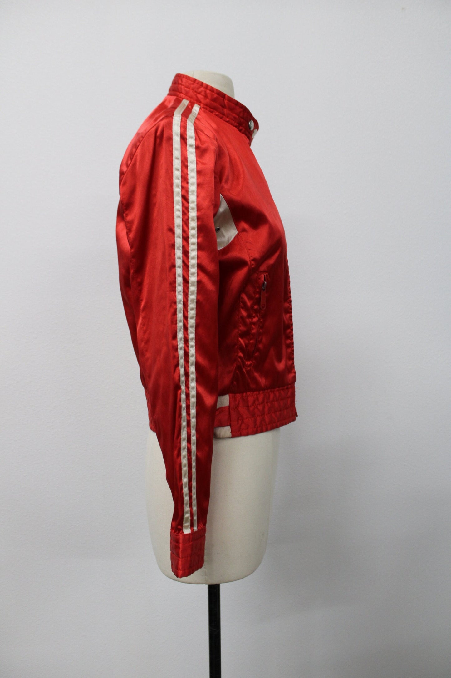 Red vintage nylon women jacket zipper men rare by bitterman o b ii