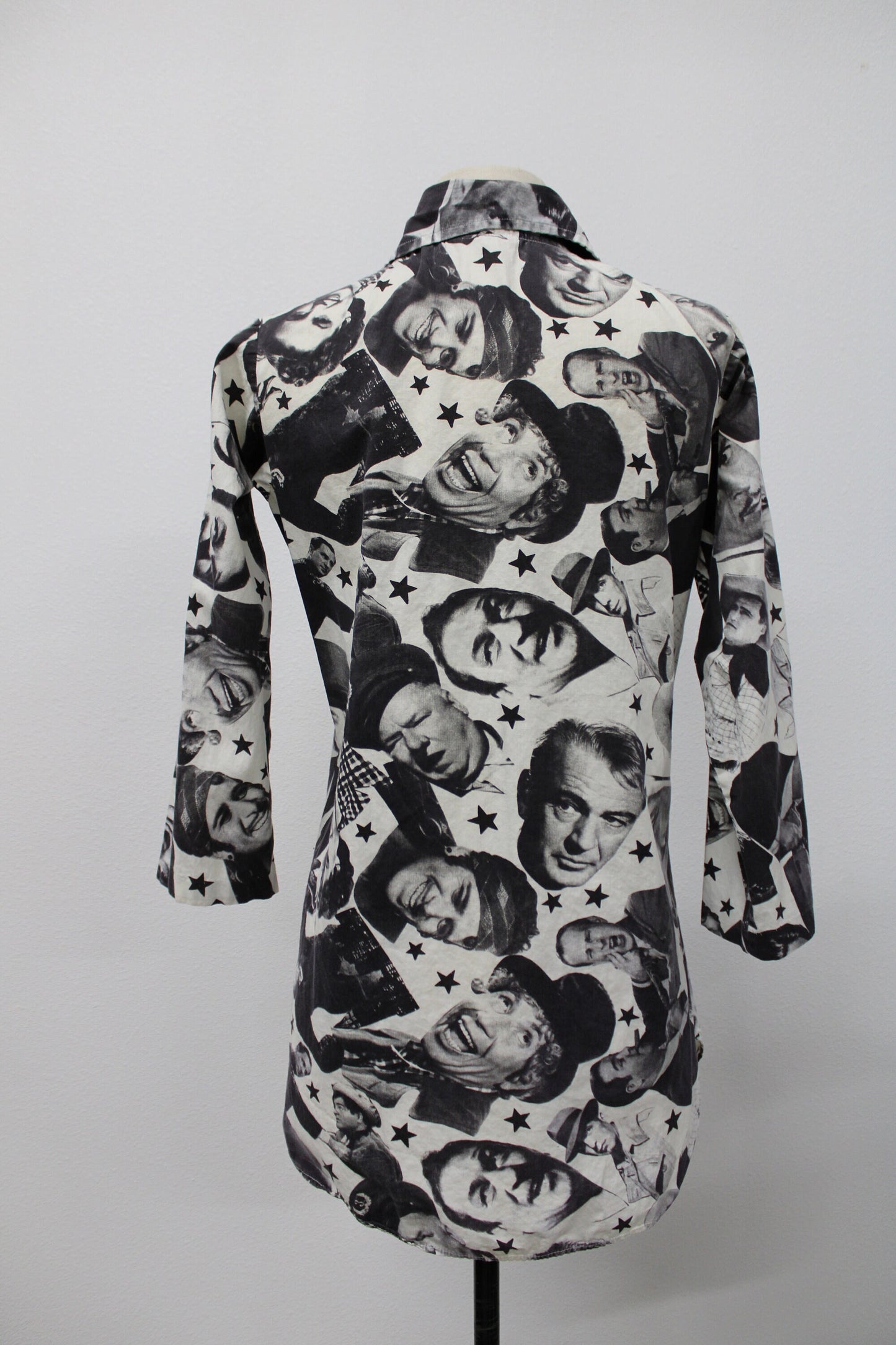 Vintage hollywood graphic actors 70's women top pajama mr p j by barad rare extremely print