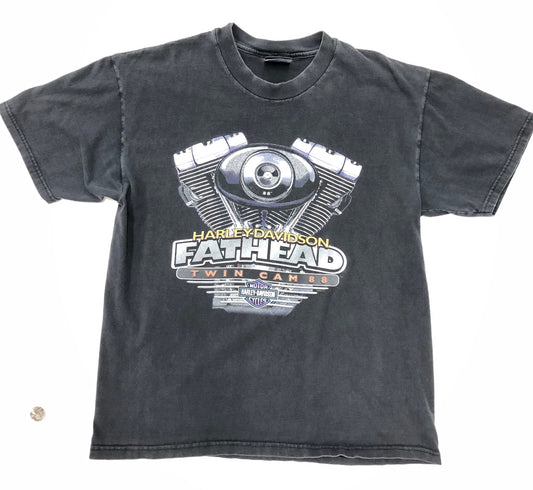 Black biker engine motorcycle hanes label irvine orange county twin cam 88 fathead t-shirt harley davidson