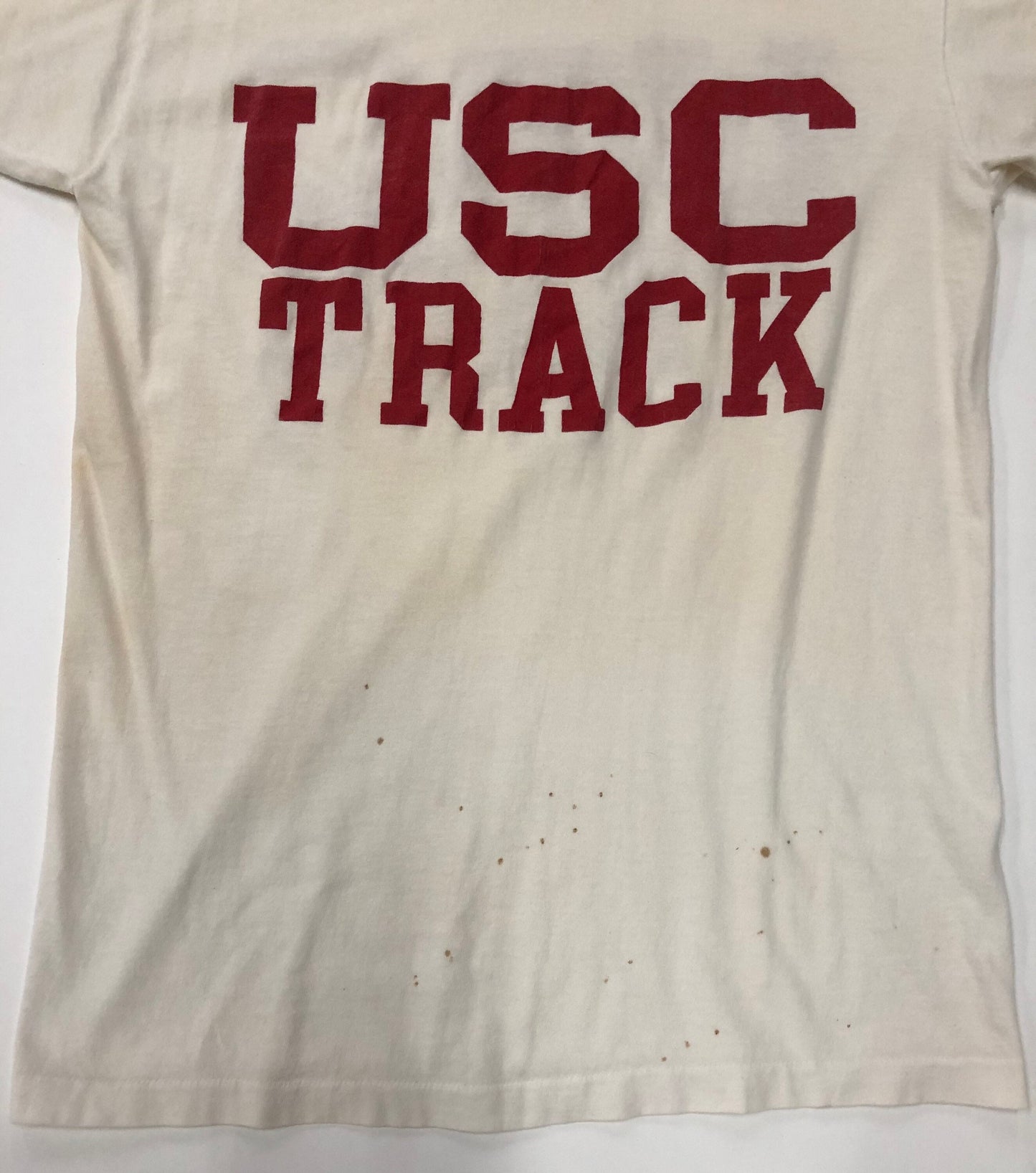 Southern university california collegiate pacific white t-shirt track usc vintage