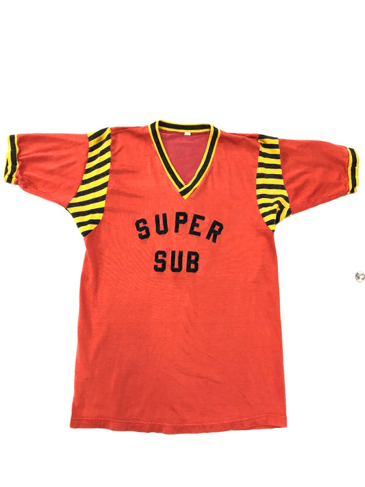 V neck super sub black yellow red jersey vintage 3