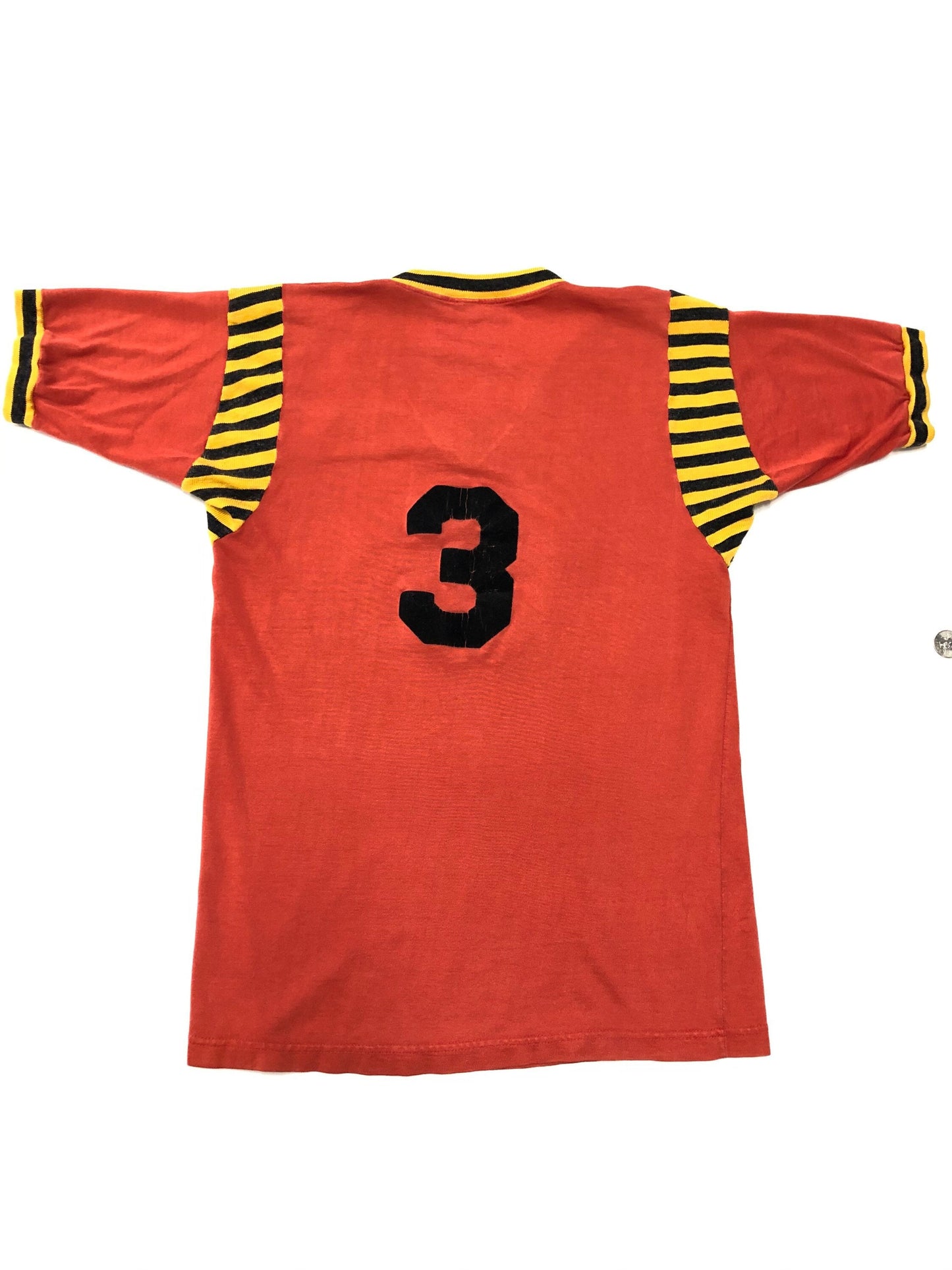 V neck super sub black yellow red jersey vintage 3