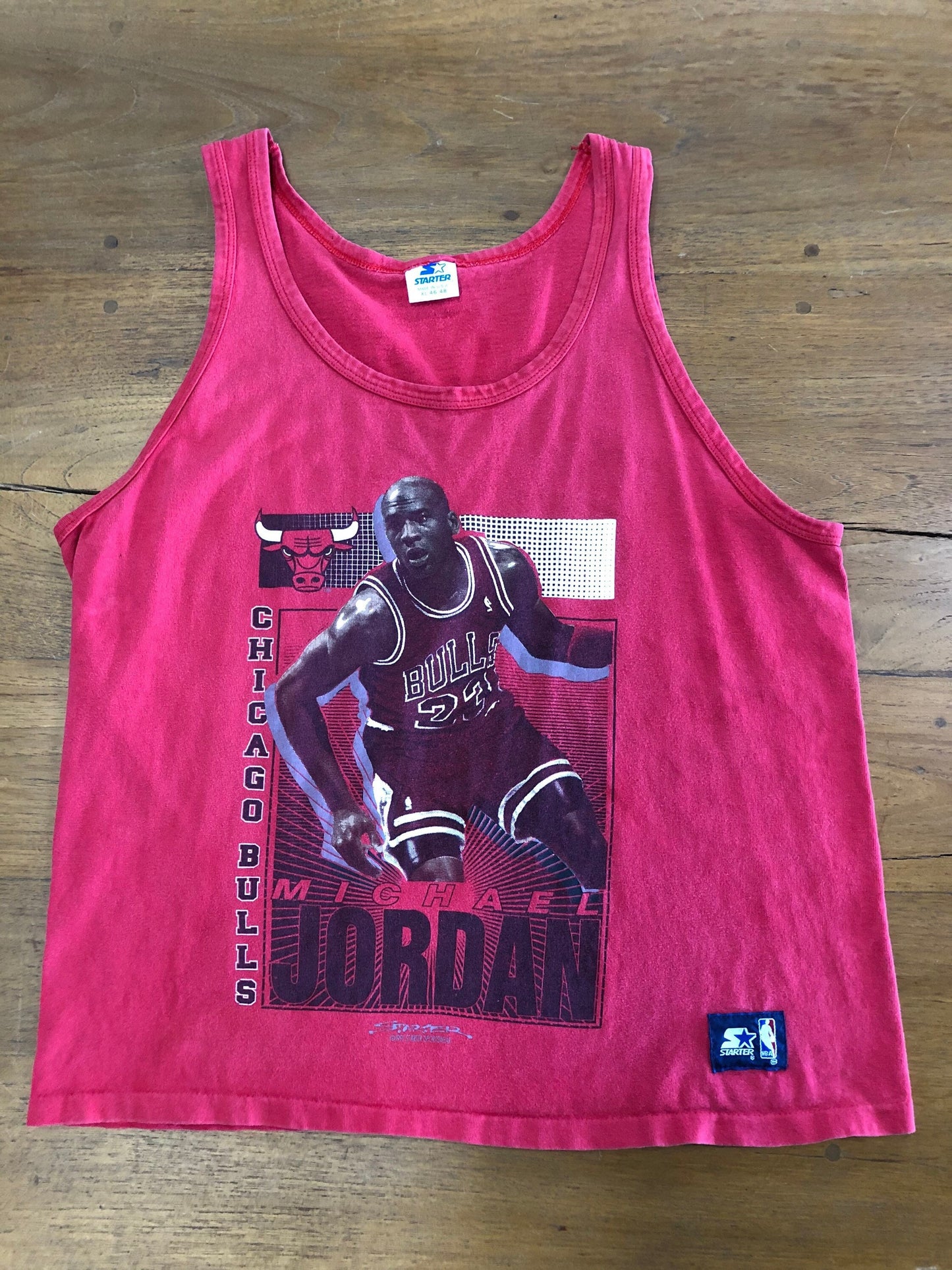 23 tank top starter label michael jordan vintage starter red chicago bulls