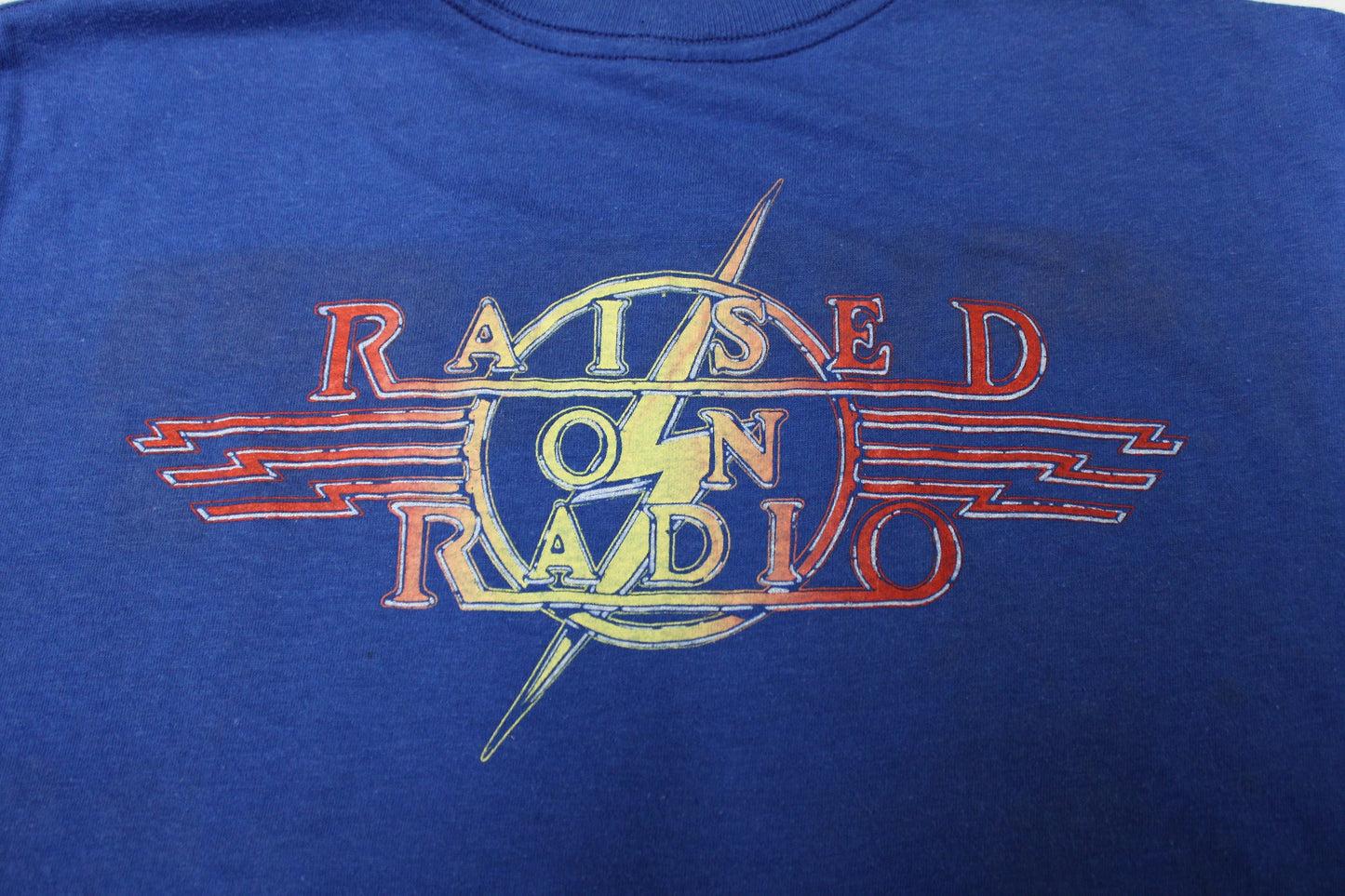 Journey vintage band t-0shirt blue raised on radio tour concert rare