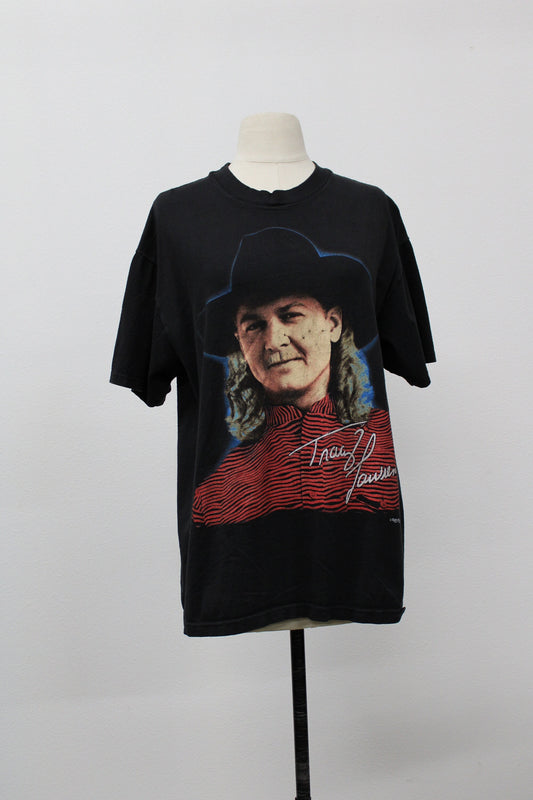 Tracy lawrence country music tour black concert vintage t-shirt western graphic usa