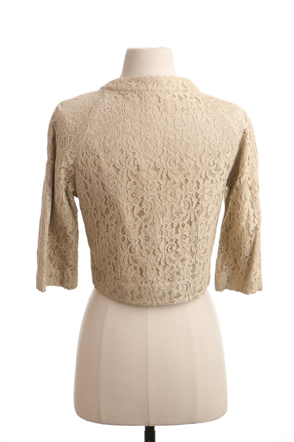 Vintage women blouse casual 50's lace formal top 60's