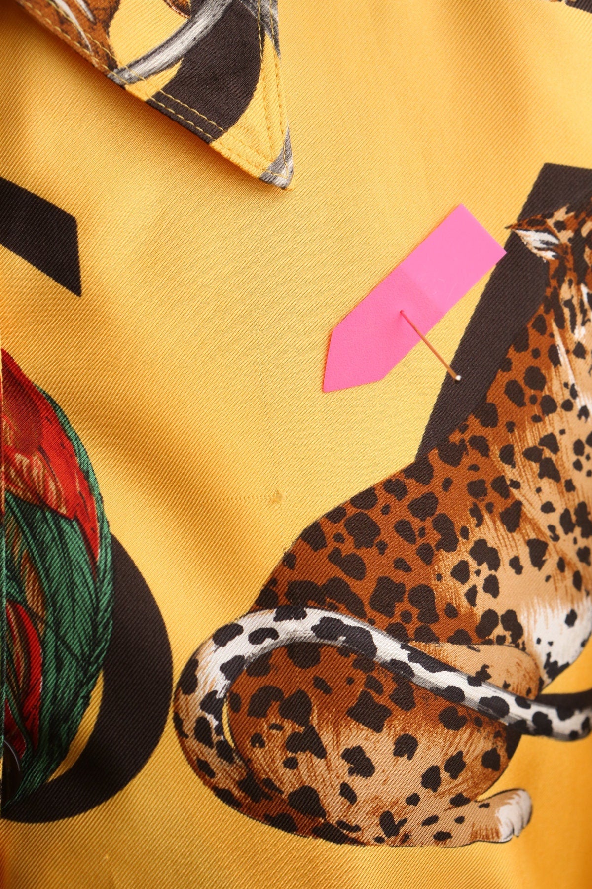 Vintage danna buchman yellow silk top blouse safari casual summer 90's y2k