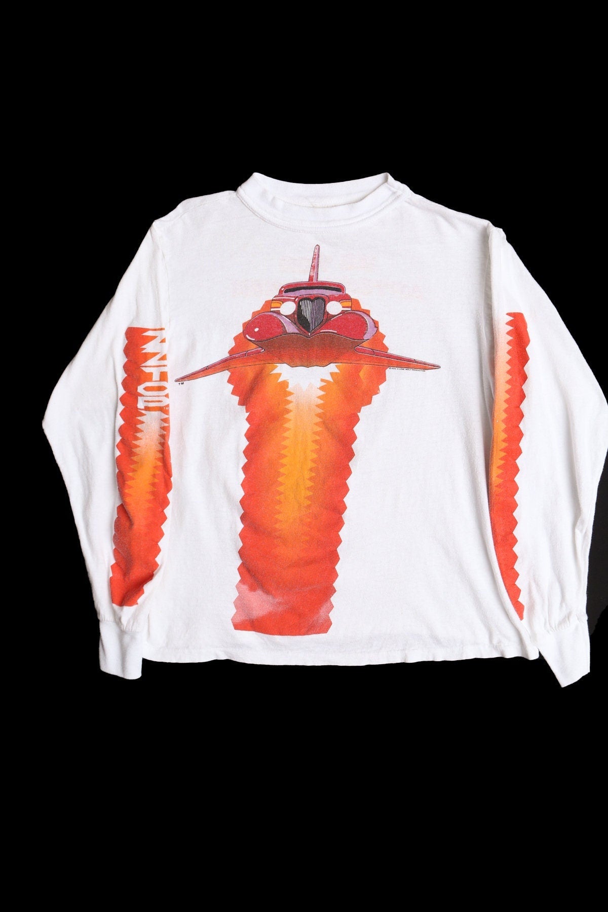 Vintage long sleeve zz top rock shirt white hot rod band graphic afterburner 1986 tour