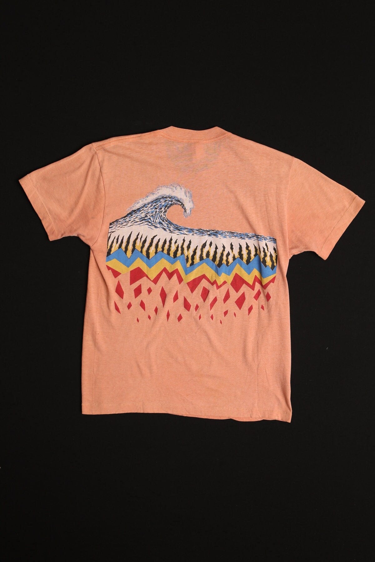 Vintage orange wave 90's surfing t-shirt catchit