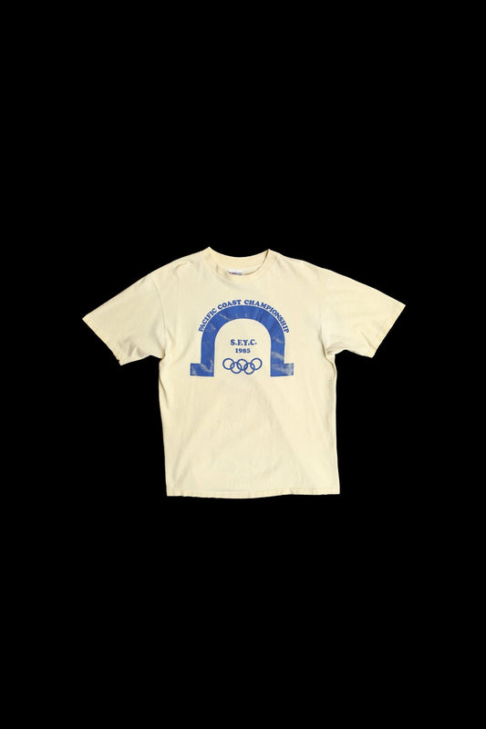 Vintage yellow pacific coast championship graphic sports olympics t-shirt