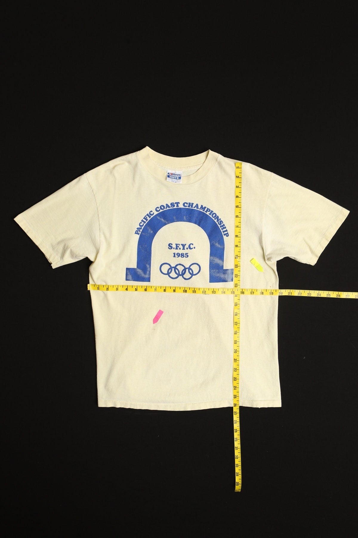 Vintage yellow pacific coast championship graphic sports olympics t-shirt