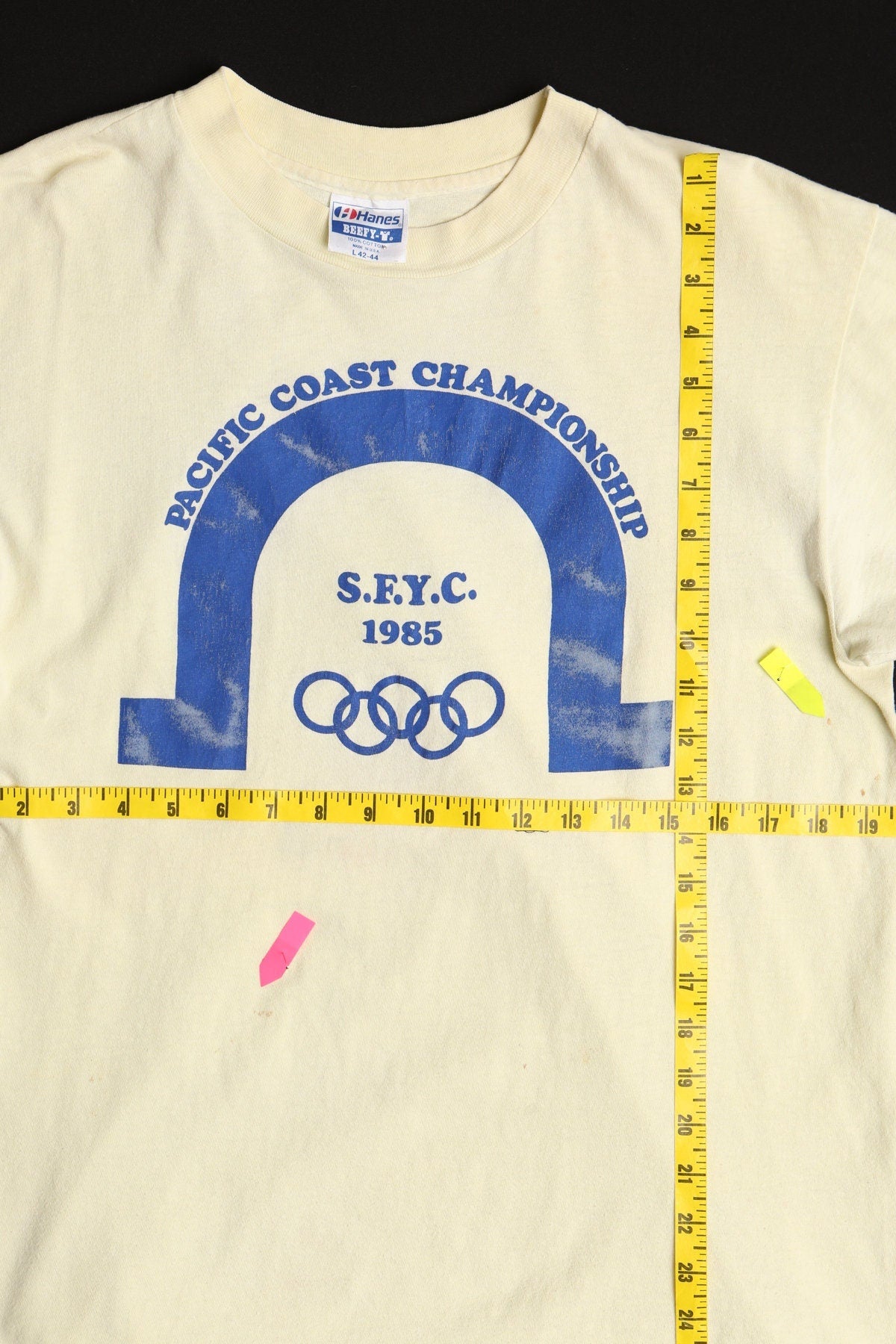 Vintage yellow pacific coast championship graphic sports olympics t-shirt