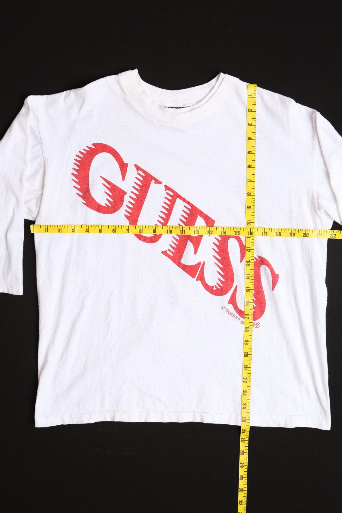 Vintage guess graphic shirt long sleeve 80's 90's white 1989