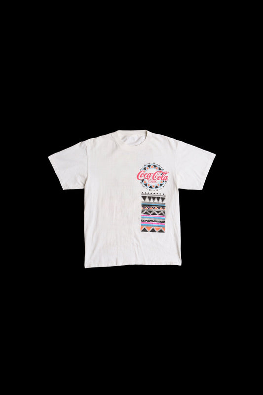 Vintage coca cola collectors club T-shirt white summer 80's 1989 bolleyball sports