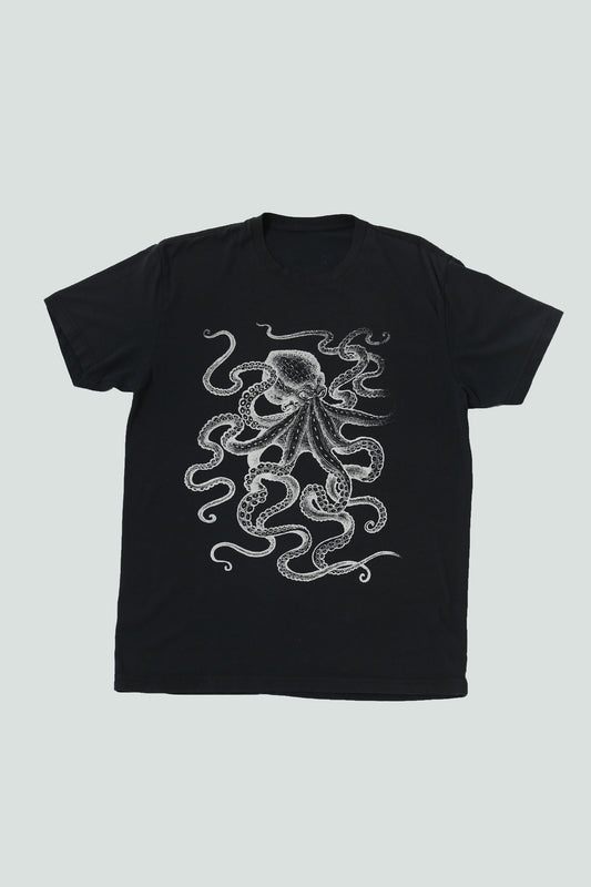 Octopus graphic t-shirt black sea feral city
