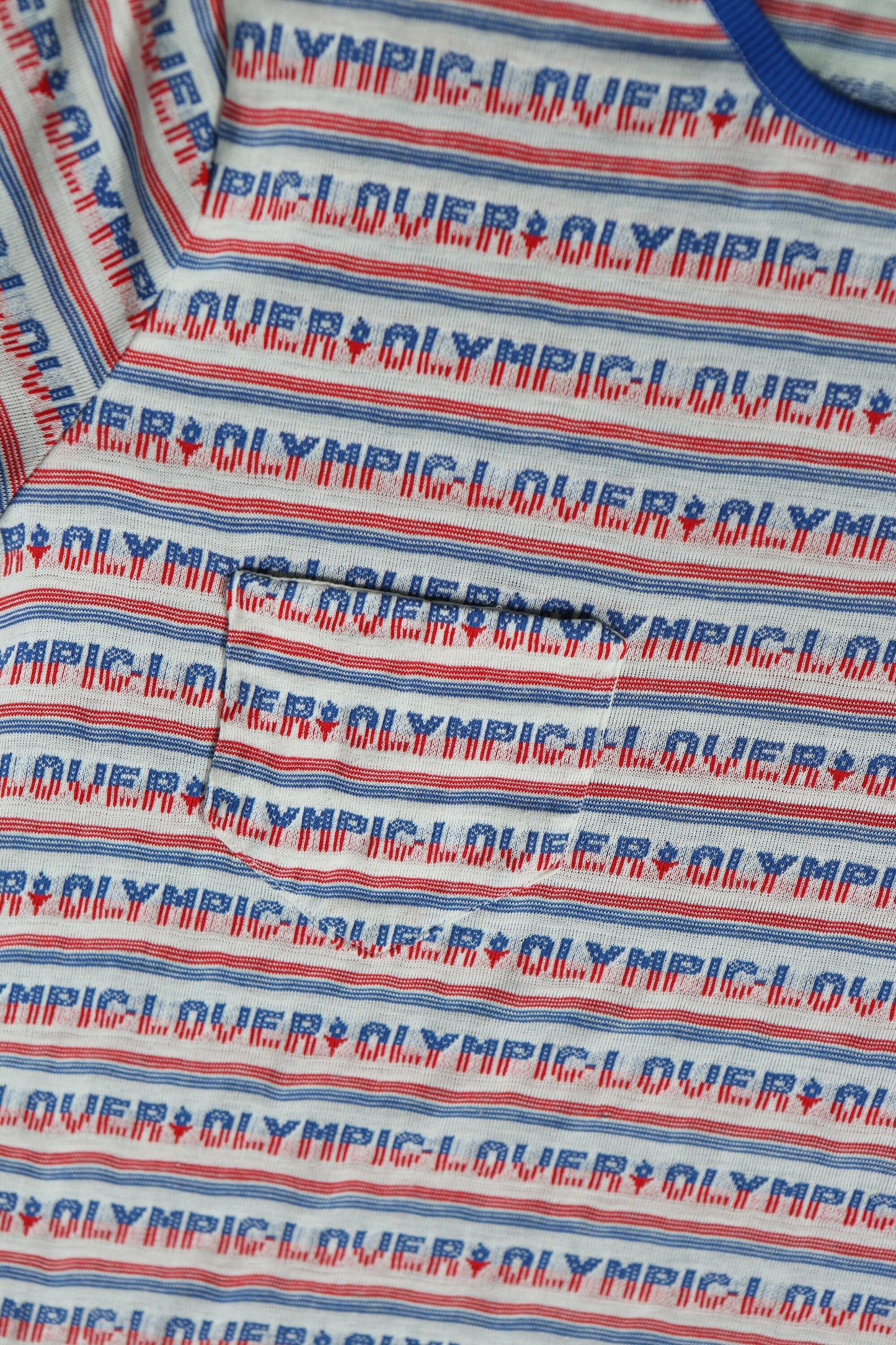 70's graphic t-shirt red white blue olympic lover print