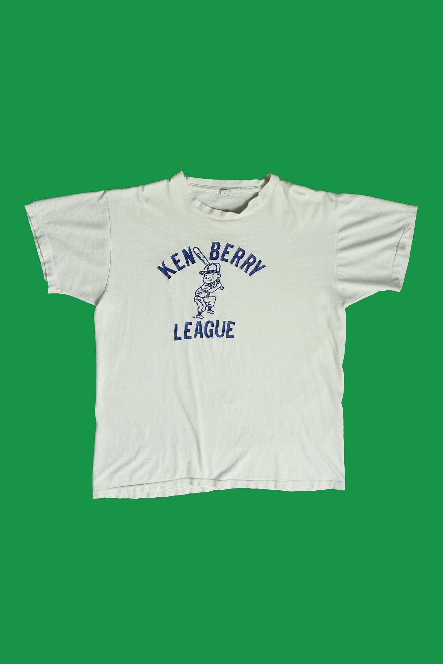 Ken berry league vintage t-shirt baseball little league white blue graphic