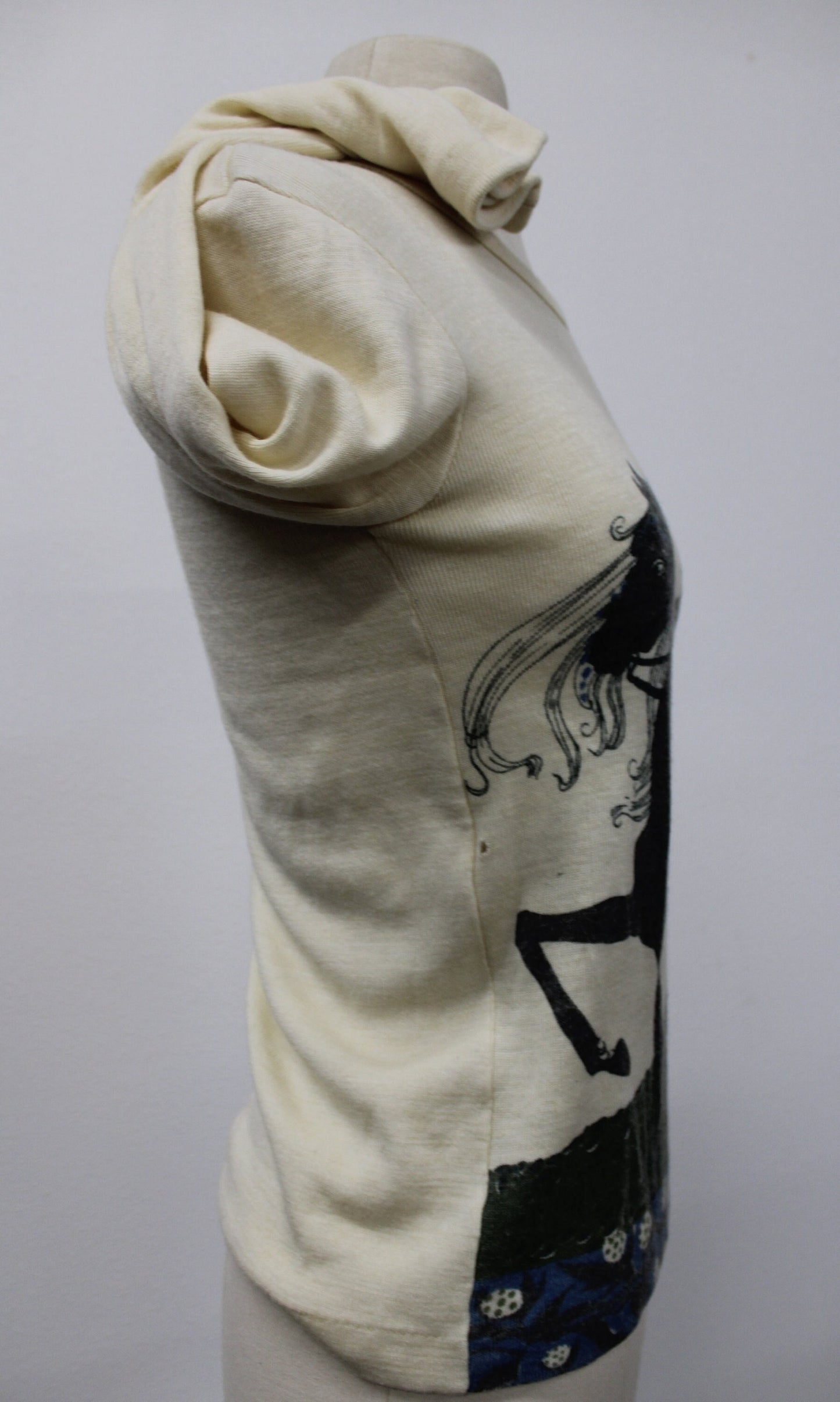 Lady horse 70's top beige 70's print hand loomed rossana label