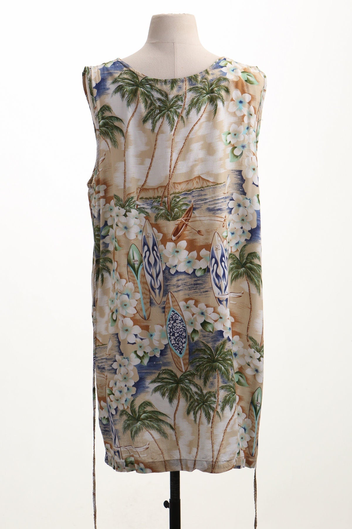Vintage 90's hawaiian dress beige surf