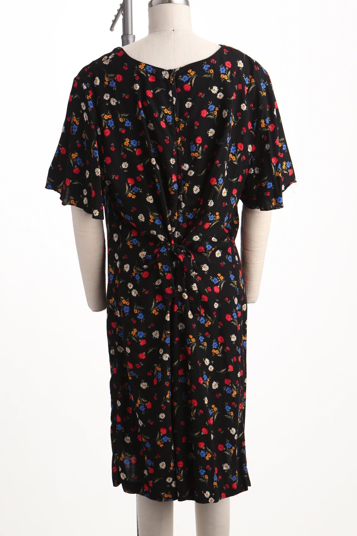 Summer romper dress floral print black women 90's rayon casual y2k