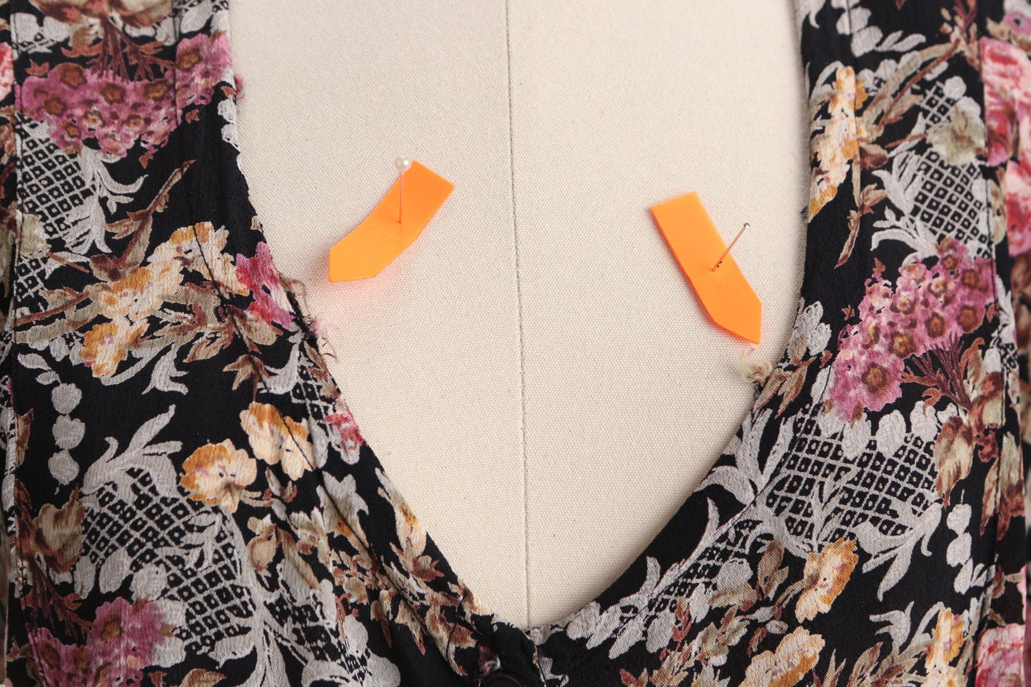 Vintage summer floral print rayon long casual dress black button