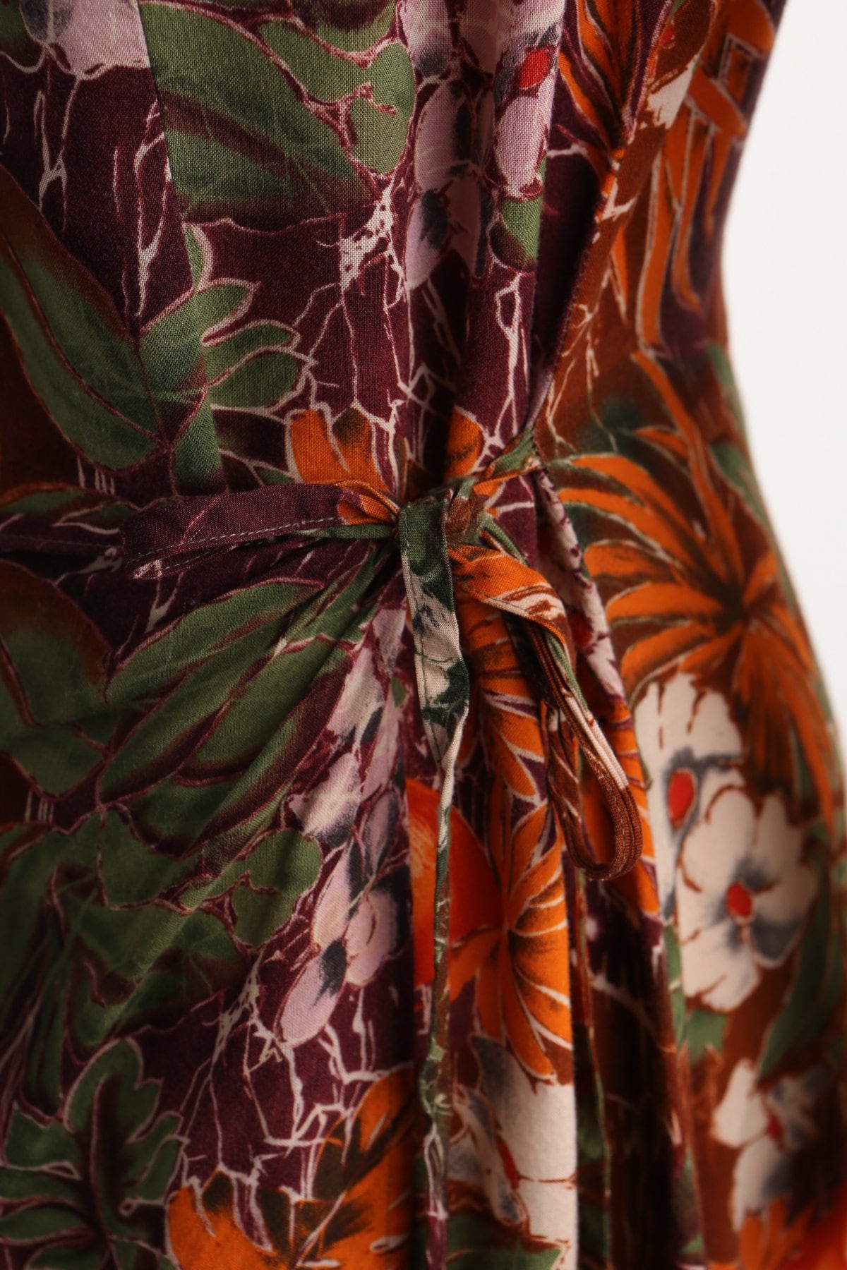 Romper 90's summer dress red floral back zipper v neck