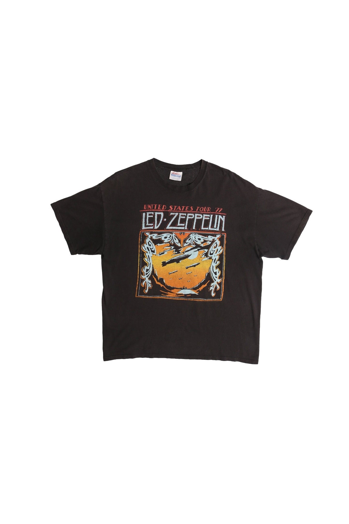 Rock t-shirt led zeppelin united states tour 1977 90's black