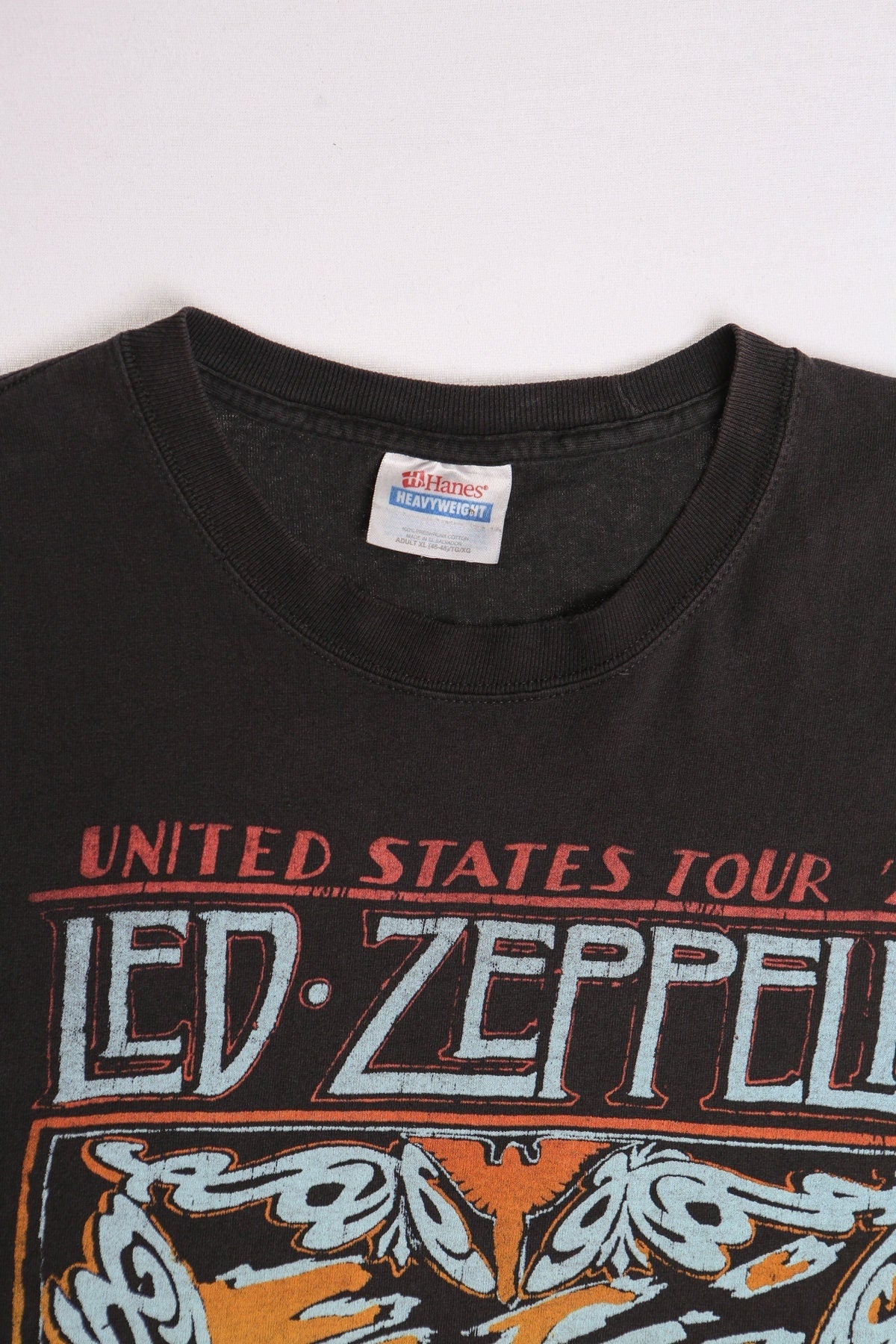 Rock t-shirt led zeppelin united states tour 1977 90's black