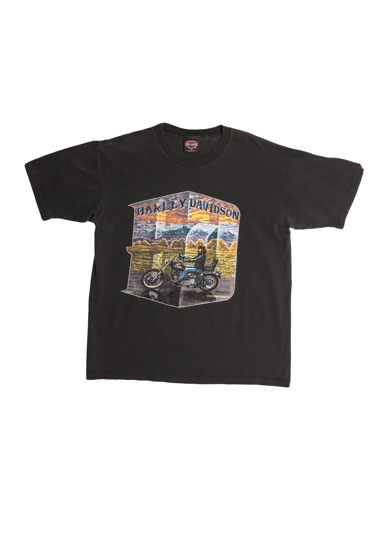 Vintage harley davidson t-shirt black los angeles california dealership freeway 101 biker