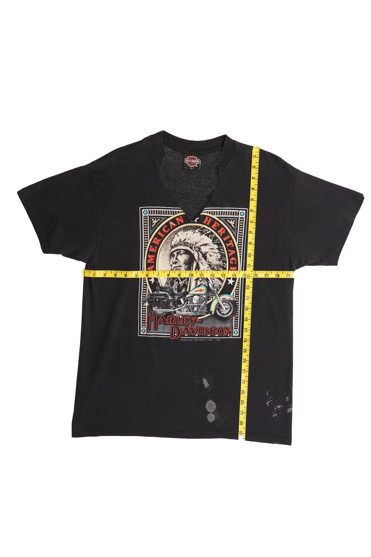 Vintage harley davidson t-shirt black chief american heritage biker 80's distressed