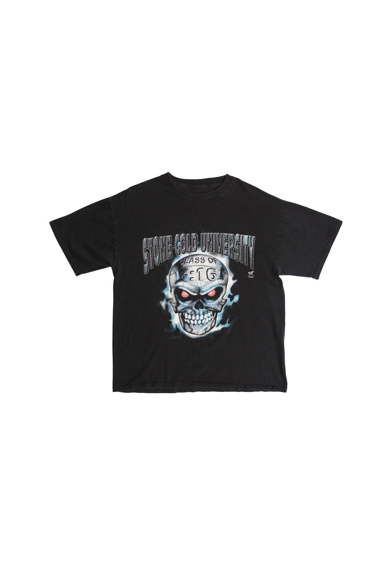 Vintage wwf stone cold steve austin black graphic t-shirt university class of wrestling y2k
