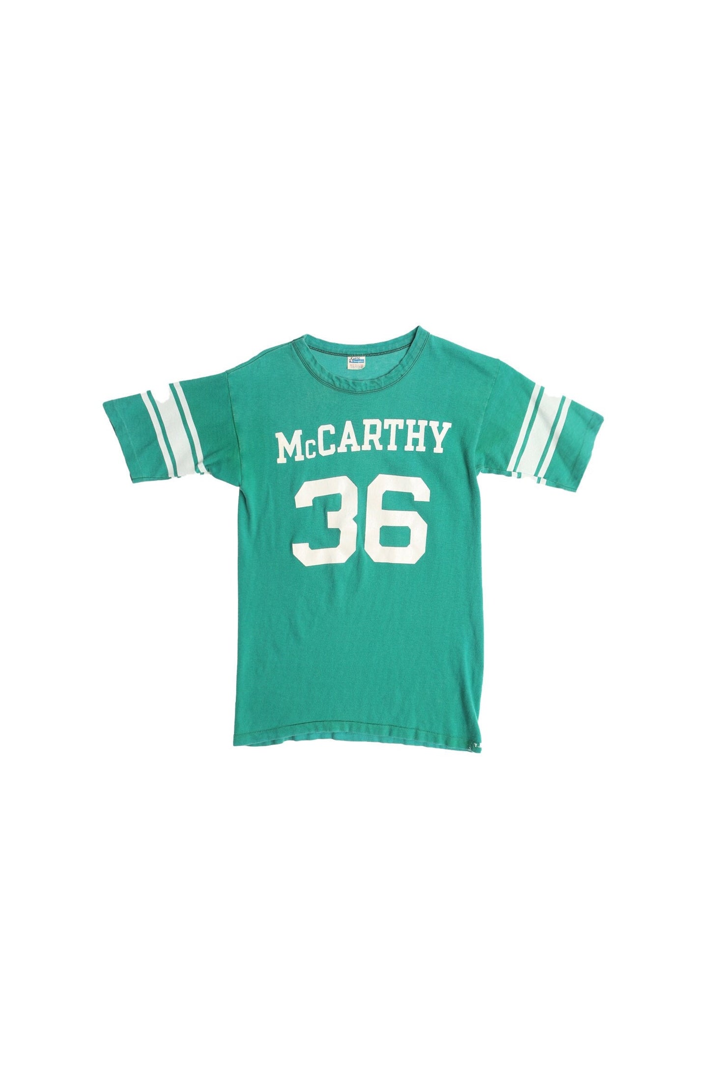 Vintage football jersey t-shirt 36 mccarthy green champion shirt made in usa