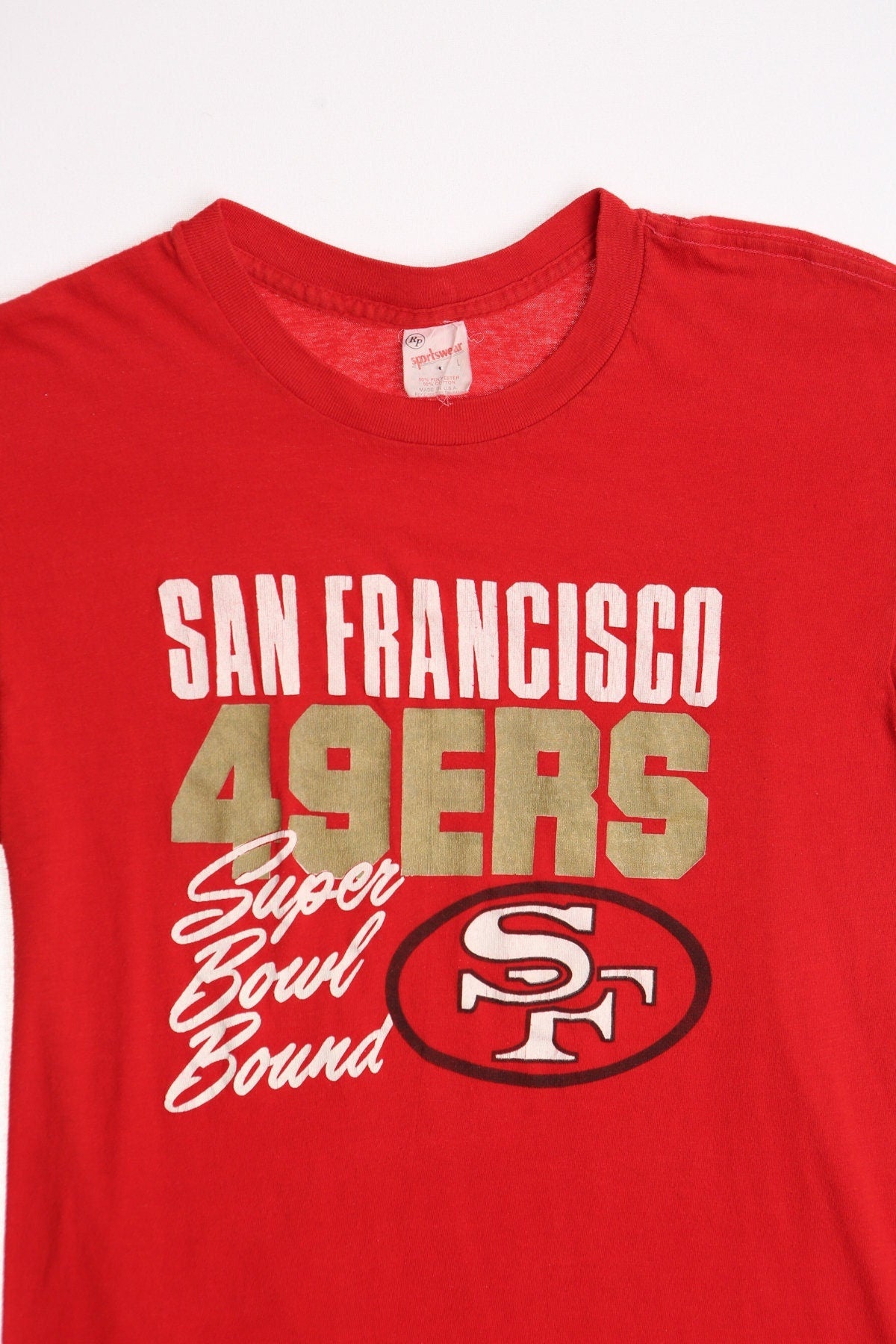 Vintage football graphic t-shirt san francisco 49ers red 70's