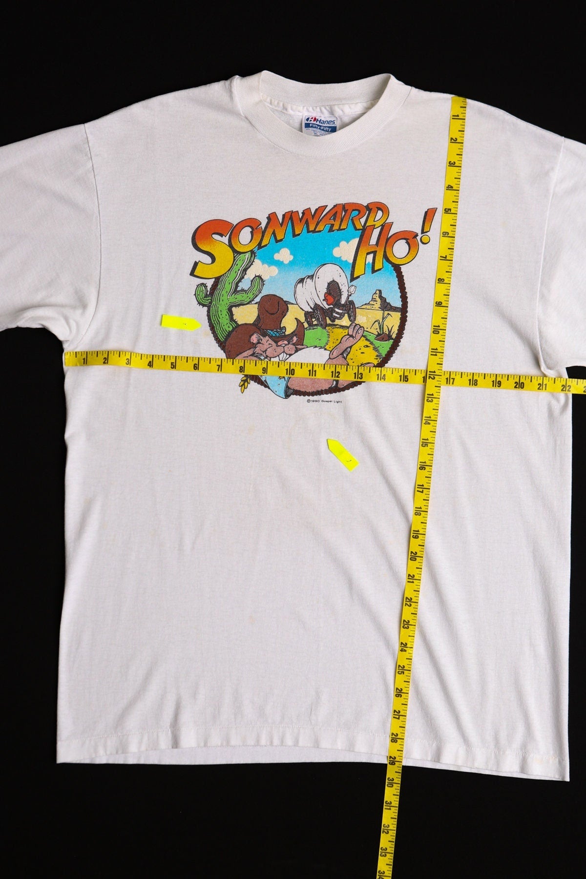 Vintage graphic t-shirt white western animal sonward ho castor