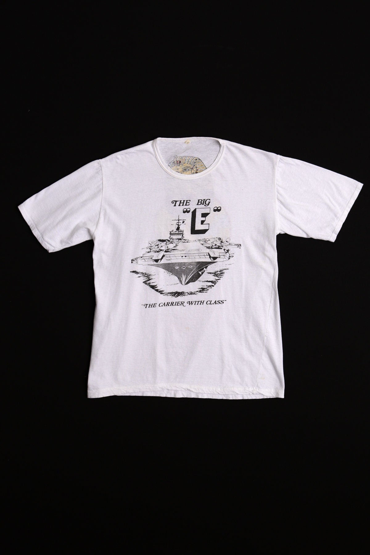 Vintage military t-shirt white carries suez canal shirt i did the ditch egypt red sea the big e 70's