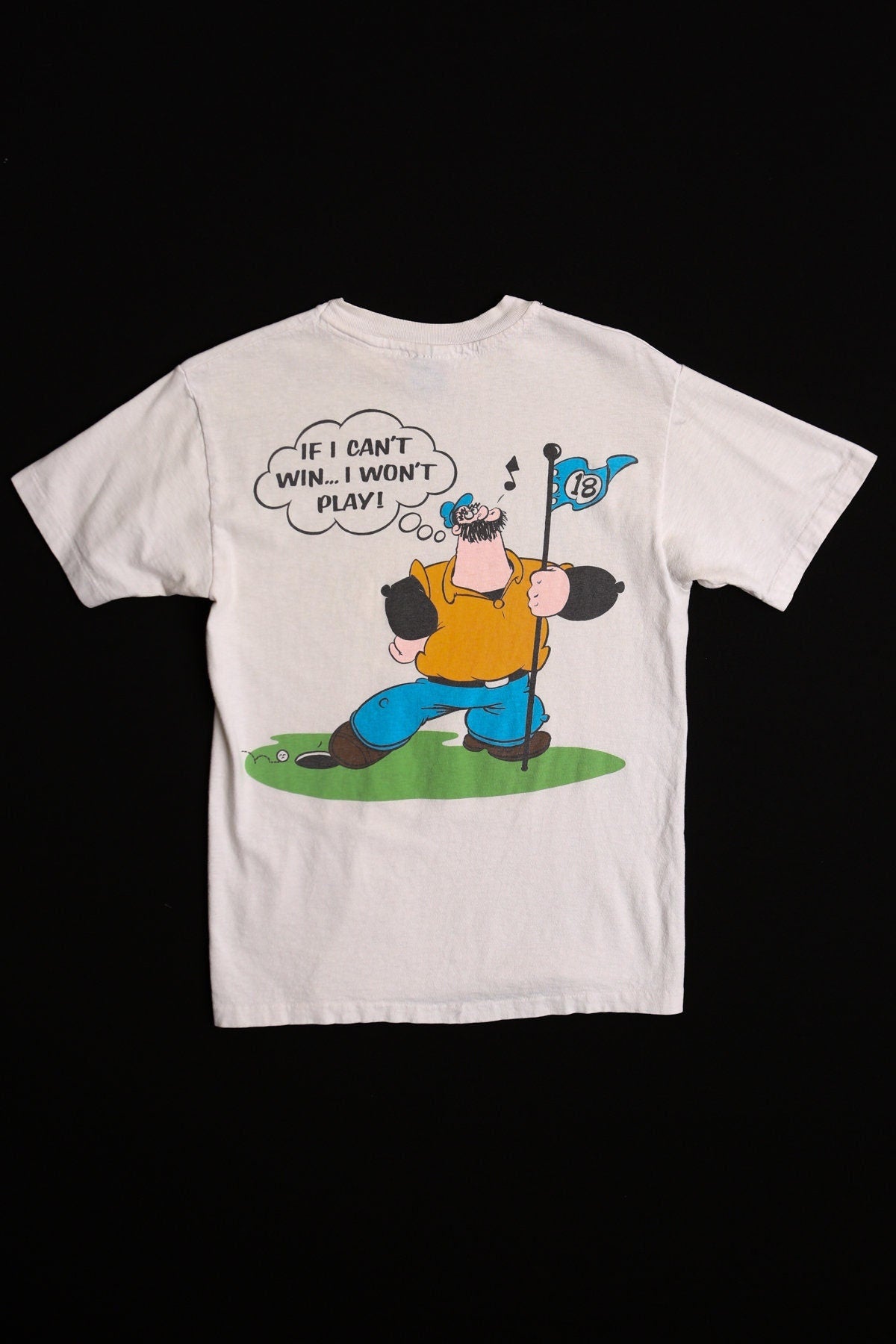 Vintage popeye graphic white cartoon shirt t-shirt golf 90's