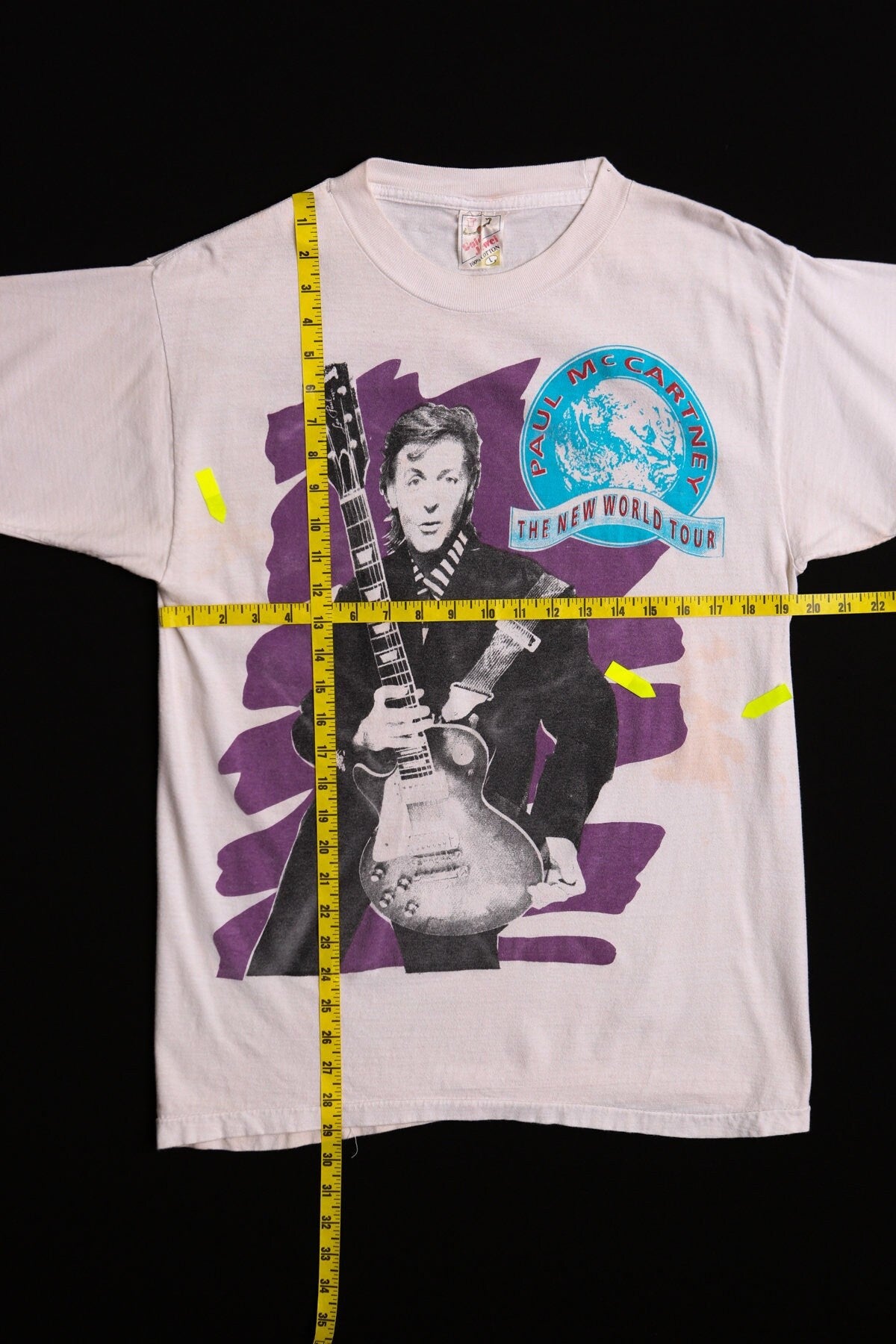 Vintage paul mccartney new world tour t-shirt white music band rock