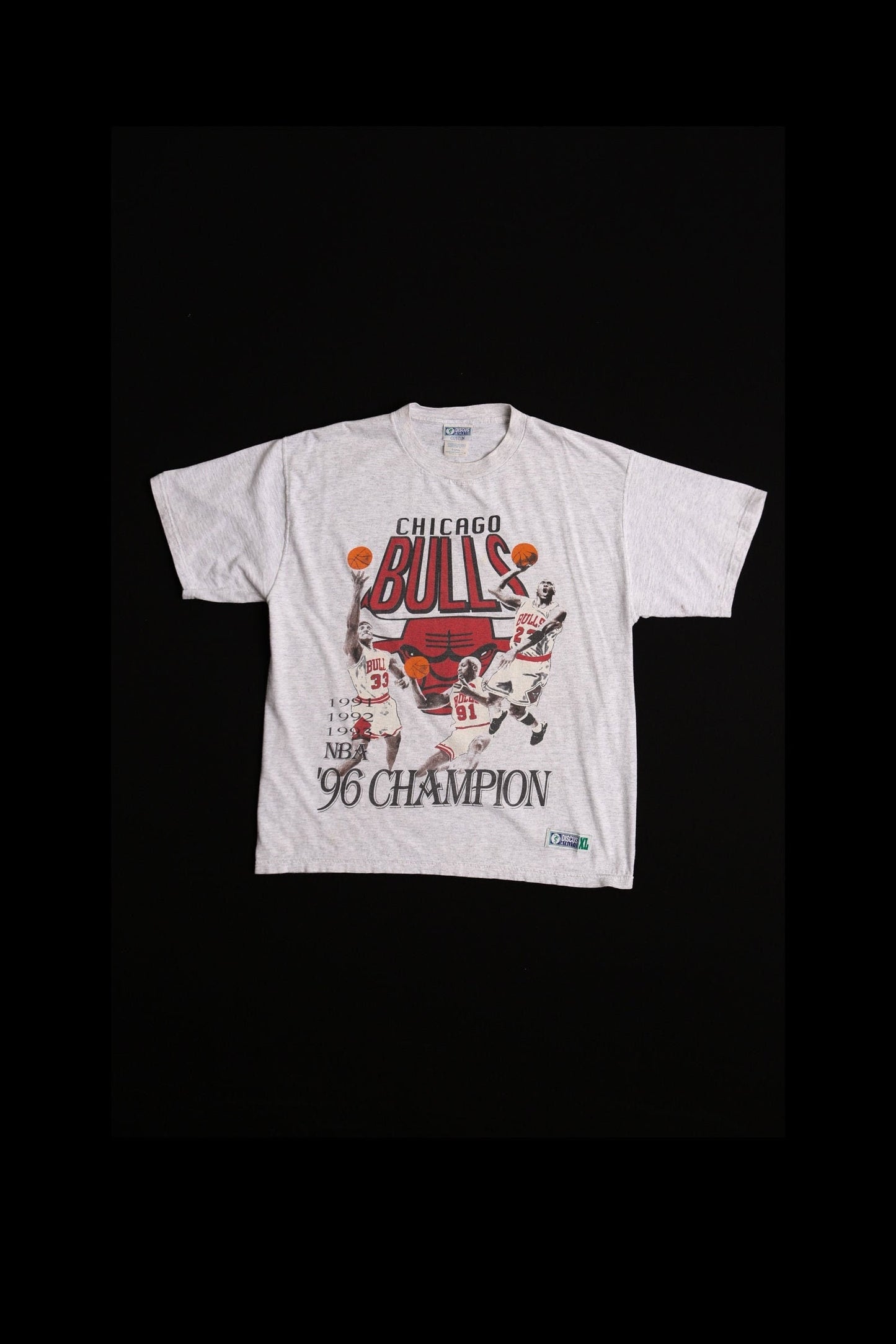 Vintage nba chicago bulls t-shirt michael jordan dennis rodman scotty pippen basketball xl discus athletic