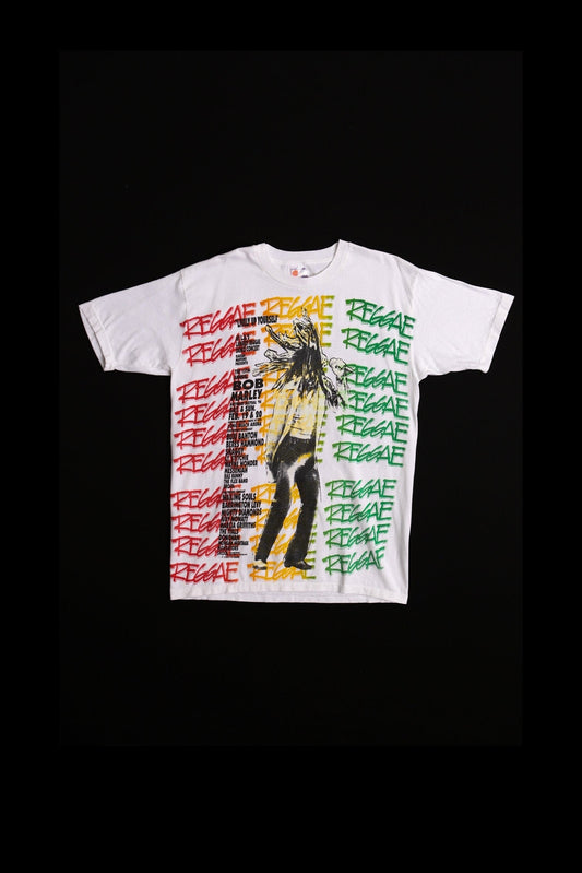 Vintage bob marley 90's concert long beach arena birthday festival 1994 lively up yourself white reggae fest xl