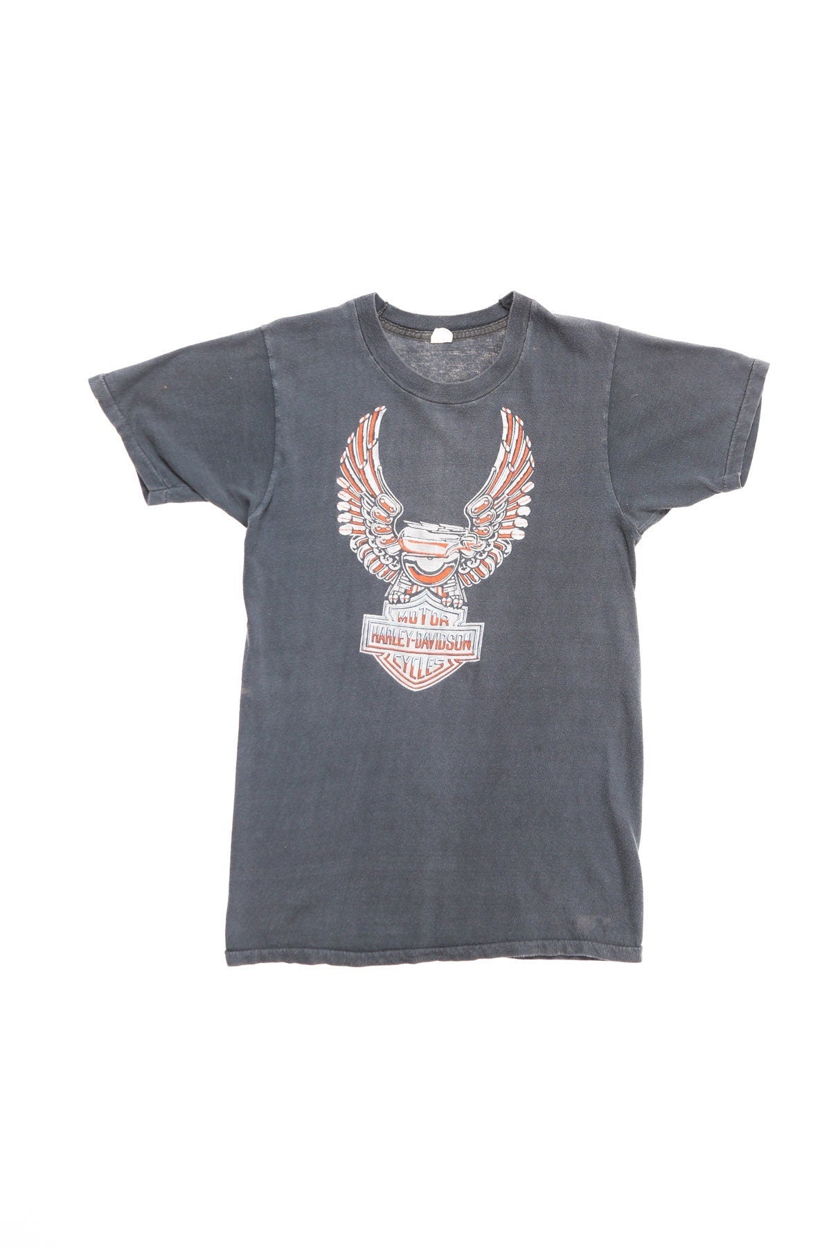 Harley davidson t-shirt vintage black springfield missouri eagle steel motorcycles biker 80's