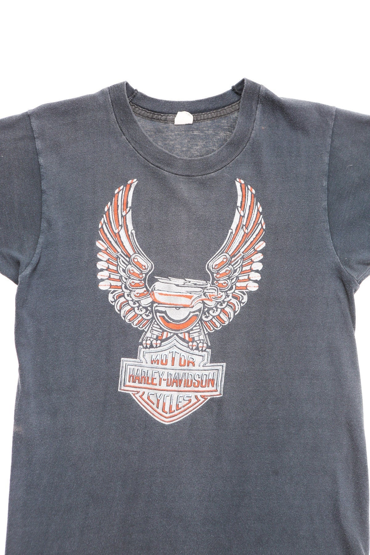 Harley davidson t-shirt vintage black springfield missouri eagle steel motorcycles biker 80's