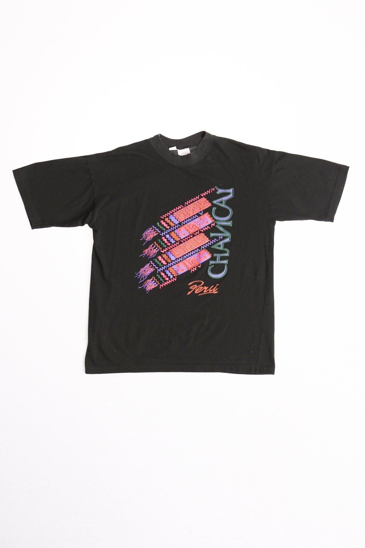 Vintage peru chancay black t-shirt shirt