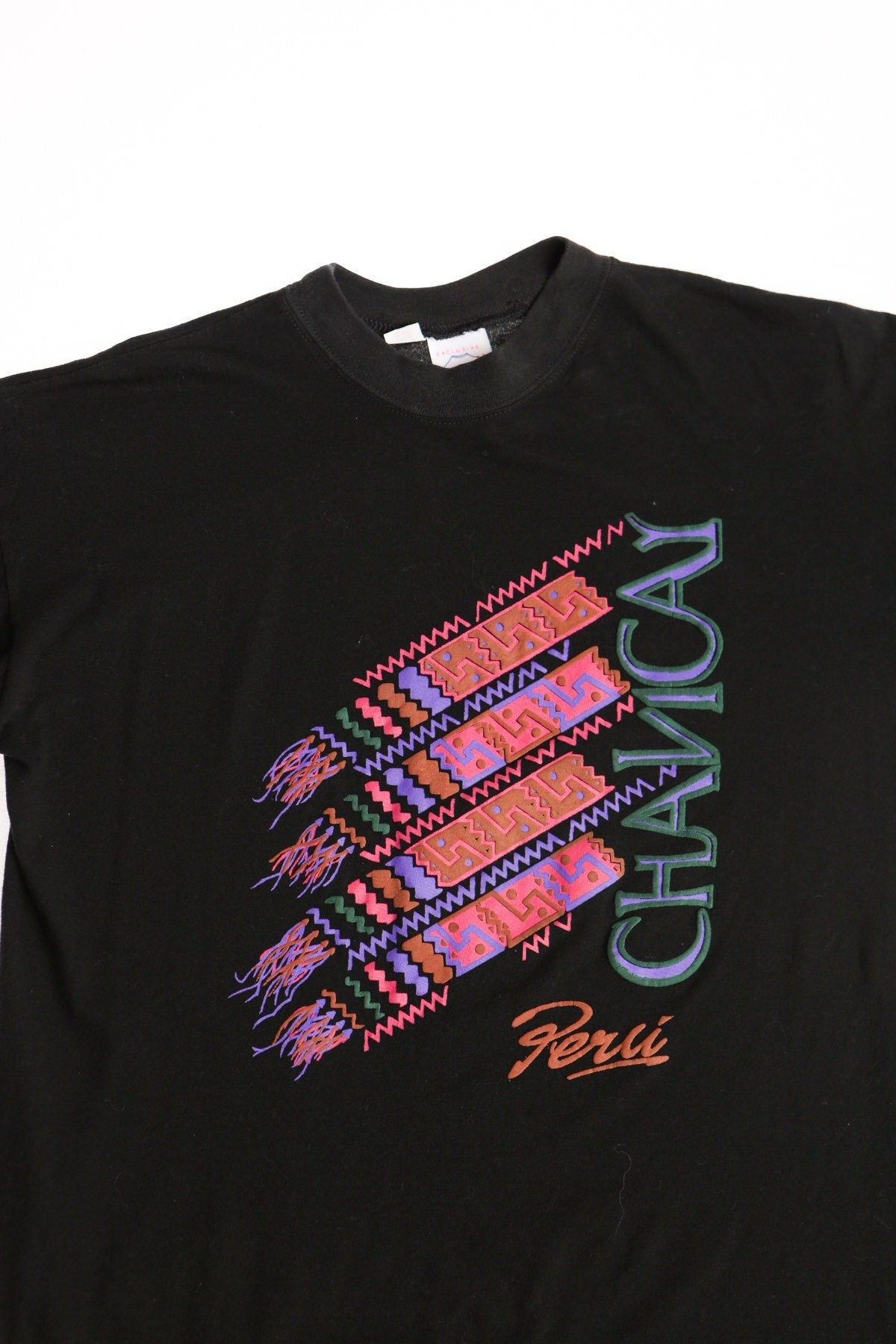 Vintage peru chancay black t-shirt shirt