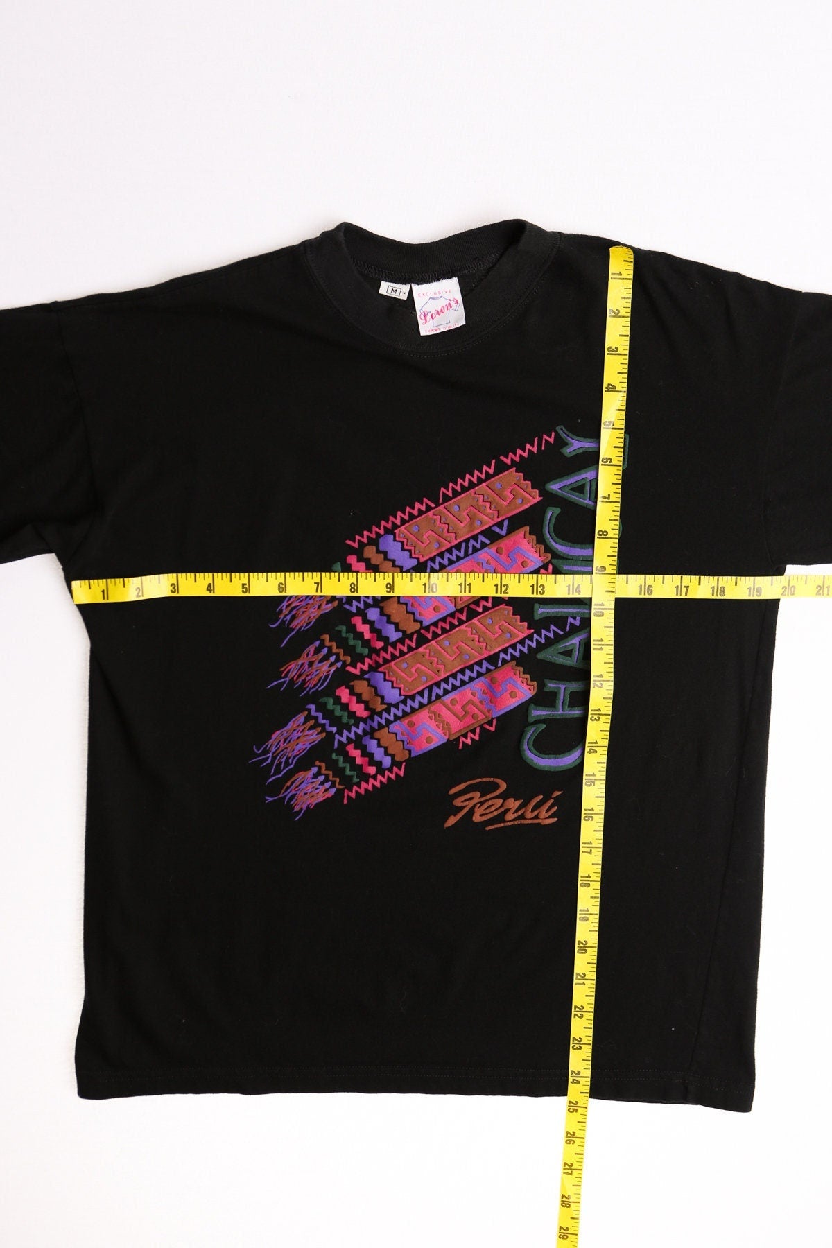 Vintage peru chancay black t-shirt shirt