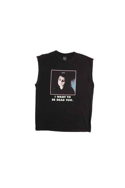 Vintage movie i want to be dead too graphic tank top black sleeveless shirt t-shirt