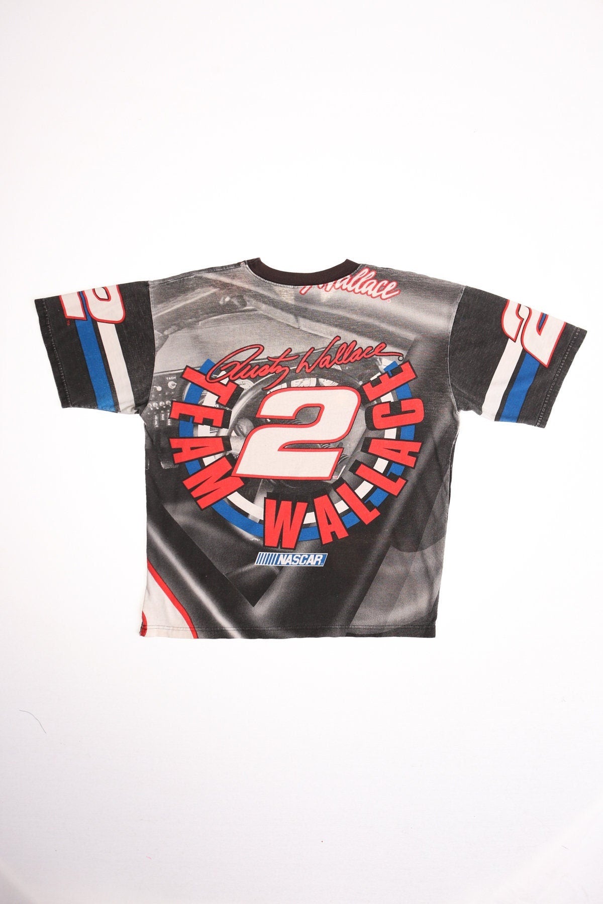 Vintage Rusty wallace black gray nascar shirt 2 miller lite chase authentics vintage xl made in usa