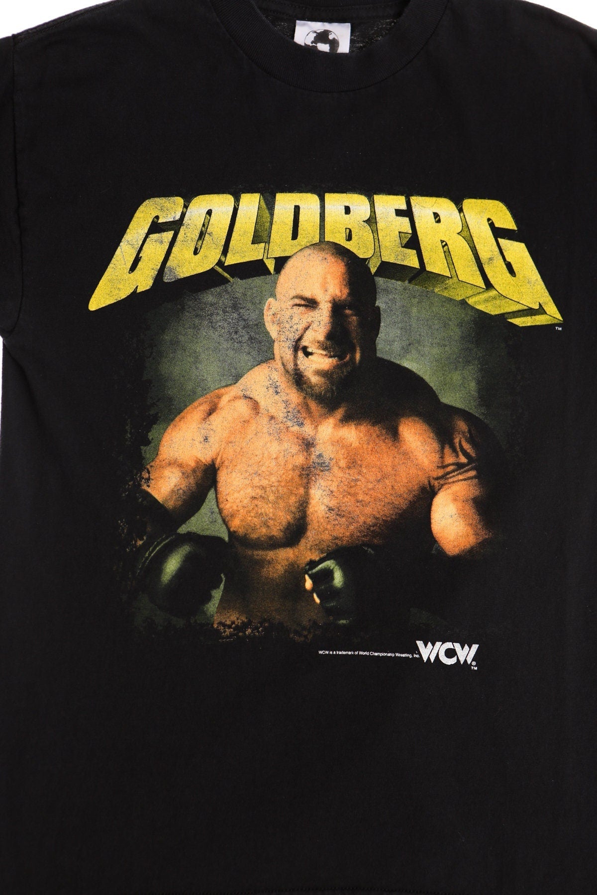 Goldberg wcw 90's wrestling shirt black vintage the planet inc medium